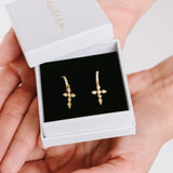 Zirconia Cross Earrings