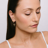 Zirconia Cross Earrings