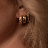 Textured Zirconia Hoops (medium)