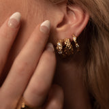 Textured Zirconia Hoops (medium)