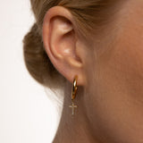 Zirconia Cross Hoops