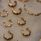 Textured Zirconia Hoops (medium)