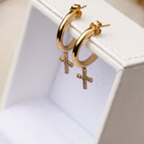 Zirconia Cross Hoops