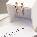 Zirconia Cross Hoops