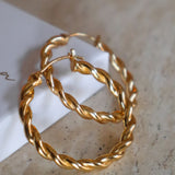 Twisted Gold Hoops