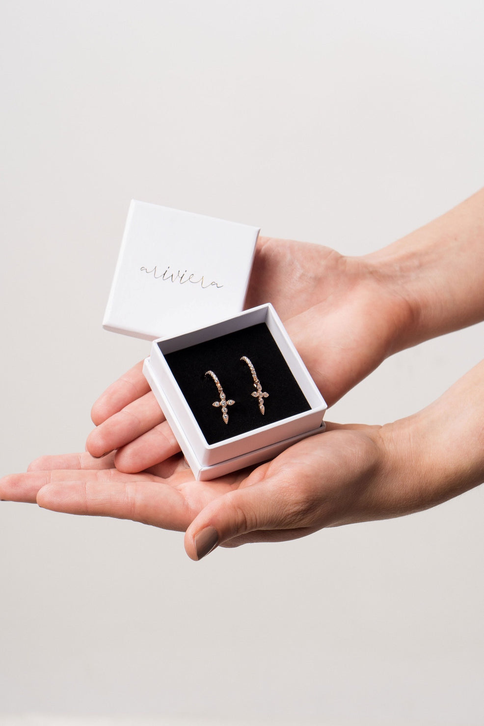 Zirconia Cross Earrings
