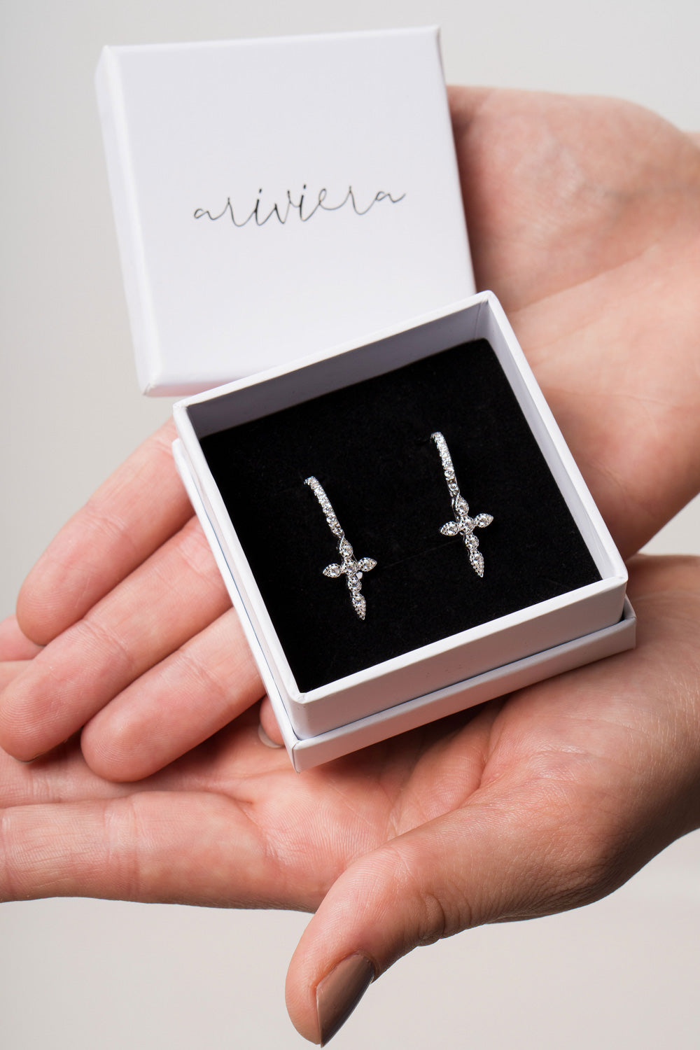 Zirconia Cross Earrings